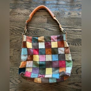 Vintage Lucky Brand Patchwork Shoulder Bag